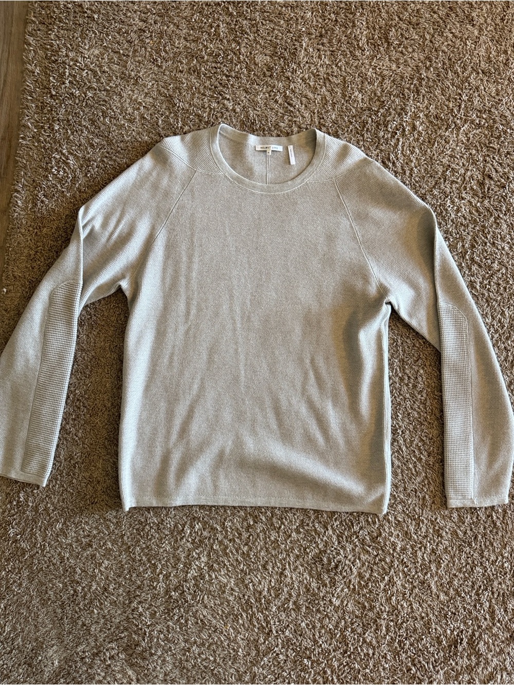 Helmut Lang Waffle Knit Cashmere blend Crewneck Sweater